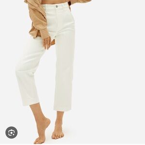 Everlane Cropped Straight Leg Pants - Bone - Size 0 Short